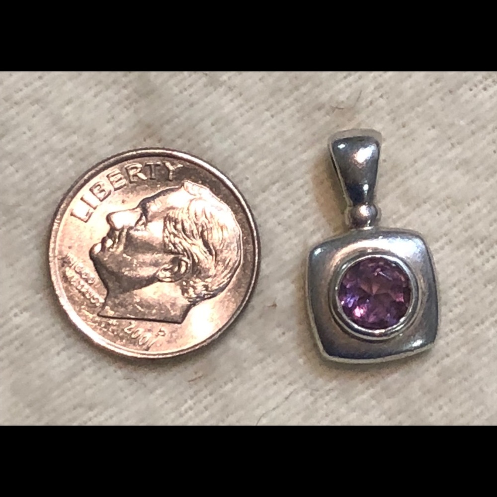 Amethyst Silver Pendant/Charm